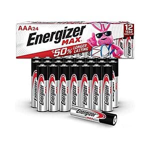 24-Pk Energizer Max AAA Alkaline Batteries $10 + Free S&H w/ Prime