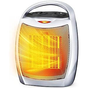 Electactic Portable Ceramic Space Heater w/Thermostat $12.35