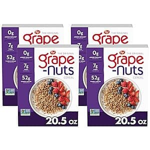 4-Pk 20.5-Oz Post Grape Nuts Original Breakfast Cereal $9.70 w/ S&S