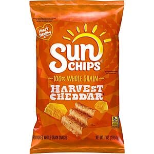 7-Oz SunChips 100% Wholegrain Chips (Harvest Cheddar) $2