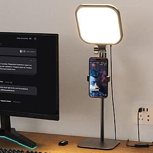 UBeesize Zoom Lighting Desk Light w/ Stand & Phone Holder $21.25