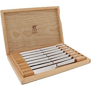 8-Pc Zwilling J.A. Henckels Stainless Steel Steak Knife Set w/ Wooden Case $36.20 + Free S&H