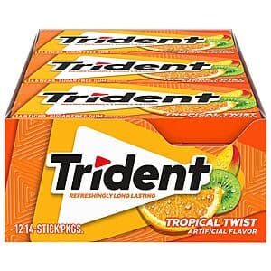 12-Pack 14-Count Trident Sugar Free Gum: Original or Cinnamon $6, Tropical Twist $4.90