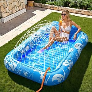 77" x 48" Voice-tank Inflatable Pool Lounger Tanning Float w/ Sprinkler (Blue) $17.10