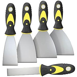 5-Pc Rerdeim Putty Knife w/ Rubber Ergonomic Handles (1"- 5" Assorted Sizes) $6