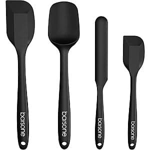4-Piece Barsone Heat Resistant Silicone Nonstick Spatula Set (Black) $4.50