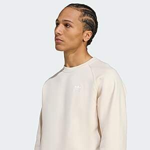 adidas Men's Trefoil Essentials Crew Sweatshirt with classic crew neck and iconic Trefoil logo on chest.