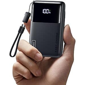 INIU Slimmest 10000mAh 45W PD Portable USB-C Charger $11.45