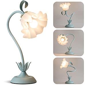 Werfop Bendable Vintage LED Corded Flower Table Lamp w/ 3 Color Modes (various) $14