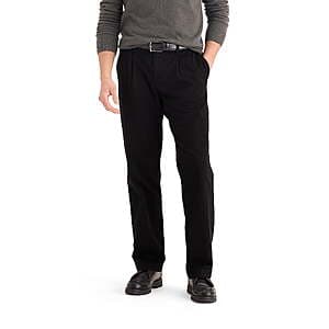 Dockers Men's Straight Fit Pleated Chino Pants (Various Colors / Sizes) from $10.80