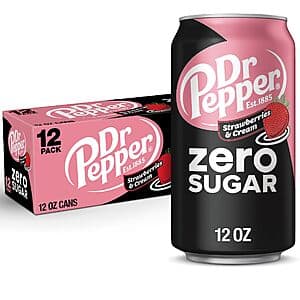 Select Regions: 12-Pack 12-Oz Dr Pepper Zero Sugar Soda (Strawberries & Cream) $4.15 w/ Subscribe & Save