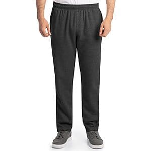 Fruit of the Loom Men's Eversoft Fleece Open Bottom Sweatpants w/ Pockets (Black) $7.45