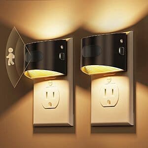 2-Ct L LOHAS Dimmable LED Night Lights w/ Motion & Dusk-to-Dawn Sensors $7