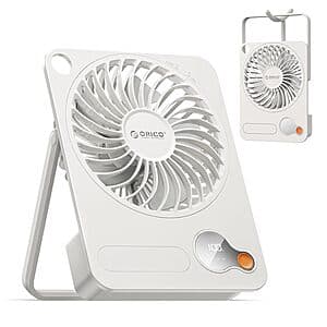 ORICO Portable Rechargeable Desk Travel Fan w/ 2-In-1 Design $8