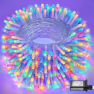 100' 300-LED Nielfoi Christmas Outdoor Lights w/ 8-Modes & Timer (Multicolor or White) $10