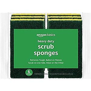 Select Accounts: 6-Pack Amazon Basics Scrub Sponges (Heavy Duty) $2.55 w/ Subscribe & Save