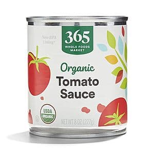 Prime Members: 8oz 365 by Whole Foods Market Organic Tomato Sauce 4 for $2.55 + Free Shipping