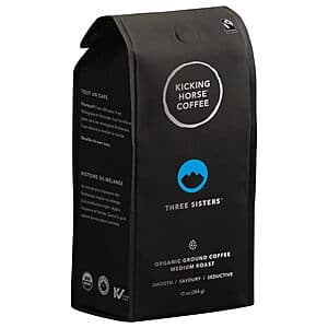 10-Oz Kicking Horse Medium Roast Organic Ground Coffee (Three Sisters) $5.20 & More w/ S&S + Free S&H w/ Prime or $35+