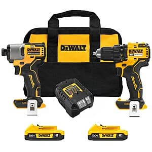 DEWALT 20V MAX Brushless Cordless Drill/Driver & Impact Driver Combo Kit $169 + Free S&H