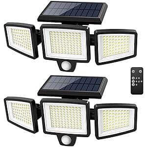 2-Pack Tuffenough 2500 Lumen Solar Outdoor LED Lights $13.70
