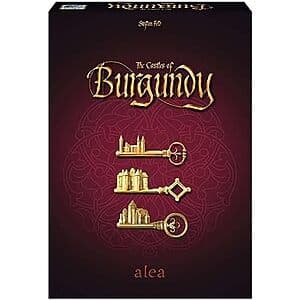 Ravensburger Castles of Burgundy board game box showing medieval castle and vineyard artwork.