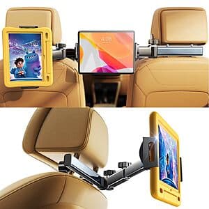 LISEN 3-in-1 Adjustable Tablet Holder Mount for Cars w/ Extendable Arm & Swivel $11