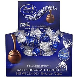 60-Count Lindt LINDOR Candy Truffles (Dark Chocolate, 25.4-Oz Total) $17.90 w/ Subscribe & Save