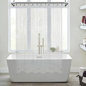 72"x72" Mrs Awesome Lightweight Shower Curtain Liner w/ 3 Magnets (Clear) $4