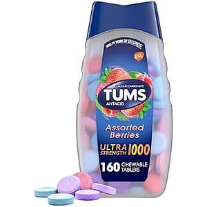 160-Count TUMS Ultra Strength Chewable Antacid Tablets (Berries) $5 w/ Subscribe & Save