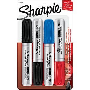 4-Count Sharpie King Size Chisel Tip Permanent Markers (Assorted) $3.05 w/ Subscribe & Save
