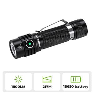 Wurkkos WK03 1800-lm SST40 Rechargeable EDC Flashlight w/ 18650 Battery $10.45 & More + Free S&H on $30+