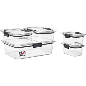 10-Pc Rubbermaid Brilliance Leak-Proof Food Storage Containers w/ Airtight Lids $17.60