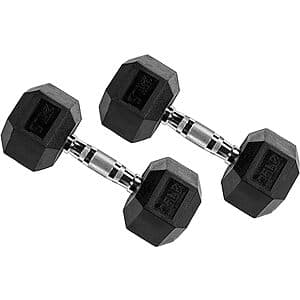 25-lb Fitvids Rubber Encased Hex Dumbbell (Pair) $40 + Free S&H w/ Amazon Prime