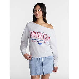 No Boundaries Women’s Off the Shoulder Sweatshirt (Blue or Heather, Size 3X or 4X) $2.95