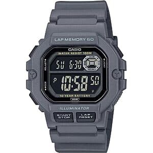 Casio WS-1400H Series Watch w/ 60-Lap Memory (Black) $24