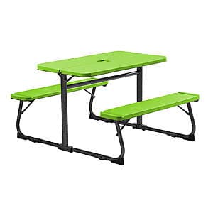 Your Zone Kids' Compact Fold Picnic Activity Table w/ Carry Handle (3 Colors) $24.50