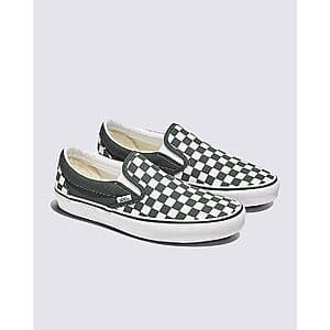 Vans Classic Unisex Slip-On Checkerboard Shoes (Scarab Green/White) $27 + Free Shipping