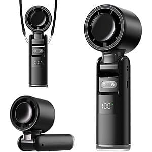 Lerat 4000mAh 3-in-1 Portable Handheld Turbo Fan w/ LED Display & Flashlight $6