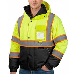 TICONN Men's ANSI Class 3 Hi-Vis Waterproof Reflective Rain Jacket from $14.70