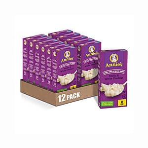 12-Pack 6-Oz Annie’s White Cheddar Shells Macaroni & Cheese $9.45 w/ Subscribe & Save