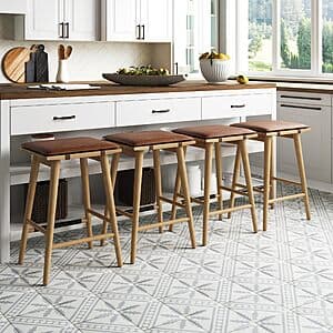 4pc Nathan James 24" Barker Classic Counter Height Wood Barstool w/ Leather Cushion $158.20 + Free Shipping