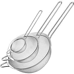 3-Pc Cuisinart Stainless Steel Mesh Strainers Set $5.60
