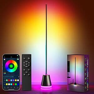 Keepsmile Smart RGB LED Corner Floor Lamp w/ 172 LEDs, App & Remote $14.95