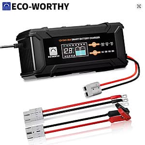 ECO-WORTHY 12V/24V 20A Lithium LiFePO4 14.6V Smart Battery Charger & Maintainer $29.10 + Free Shipping