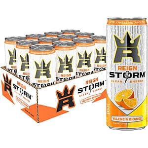 12-Pack 12-Oz Reign Storm Fitness & Wellness Energy Drink (Valencia Orange) $12.60 w/ Subscribe & Save