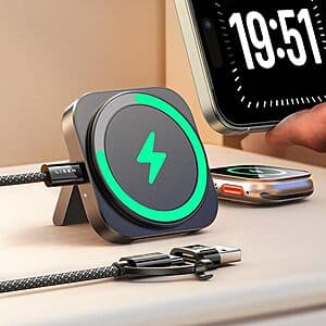 LISEN Magsafe Magnetic Charger Stand for Apple iPhone / Watch / AirPods (Black) $12.80