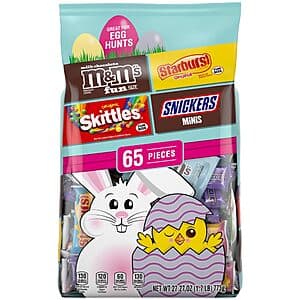 65-pc Mars M&M'S, Skittles, Snickers & Starburst Easter Candy Variety Pack $8 w/ Subscribe & Save
