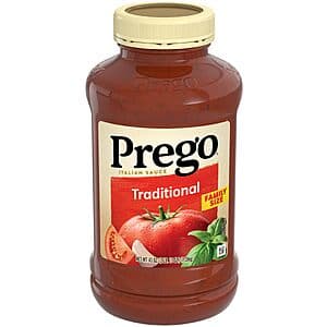 45-oz Prego Pasta Sauce (Traditional Original or Flavored w/ Meat) $3 & More w/ S&S