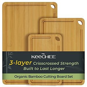 3-Pc Keechee Reversible Bamboo Wood Cutting Boards $16