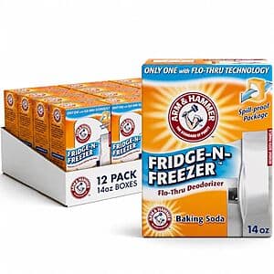 12-ct 14-oz ARM & HAMMER Baking Soda Fridge-n-Freezer Odor Absorber $7.70 w/ S&S